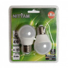 Lot de 2 ampoules led sphériques e27 6w 480 lumens - couleur chaude 3000k - classe énergétique a+