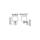 Aplique murale blanche fusta h30 cm 1 ampoule