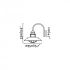 Aplique murale marron winch 1 ampoule h33 cm