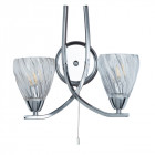 Applique 2 ampoules ascona ii, en chrome et verre