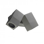 Applique 2 ampoules icaro , aluminium et verre, gris