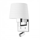 Applique bali avec liseuse, chrome, sans abat jour