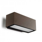Applique fluorescent afrodita, aluminium et verre, marron, 22 cm