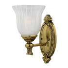 Applique françoise, laiton bruni et verre, 1 ampoule