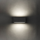 Applique led 17,5w afrodita, aluminium et verre, gris urbain