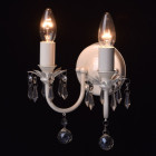 Applique murale argentée classic 2 ampoules 17 cm