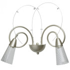 Applique murale argentée elegance 2 ampoules 25 cm