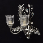 Applique murale argentée flora 2 ampoules 20 cm