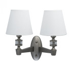 Applique murale argentée neoclassic 2 ampoules 25 cm