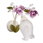 Applique murale blanche flora 1 ampoule 24 cm