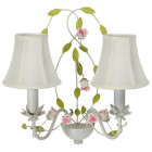 Applique murale blanche flora 2 ampoules 18 cm