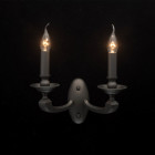 Applique murale grise neoclassic 2 ampoules 19 cm