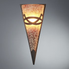 Applique murale hauteur 45 cm, marron et verre scavo