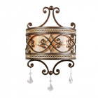 Applique murale marron country 2 ampoules 15 cm