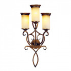 Applique murale marron country 3 ampoules 22 cm