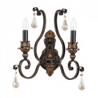 Applique murale noire country 2 ampoules 21 cm