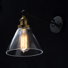 Applique murale noire industrial 1 ampoule 20 cm