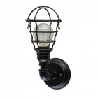 Applique murale noire loft 1 ampoule 19 cm