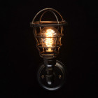 Applique murale noire loft 1 ampoule 19 cm