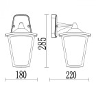 Applique murale noire street 1 ampoule 24 cm