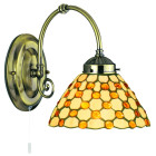Applique raindrop, en laiton antique et verre tiffany marron