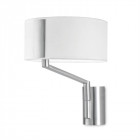 Applique twist, nickel satiné et abat jour blanc