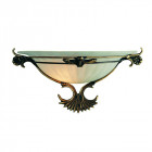 Applique verre scavo et laiton antique