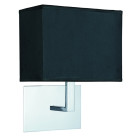 Applique wall, en chrome avec abat-jour noir