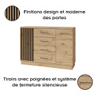 Artiz commode en bois avec 2 portes et 4 tiroirs moderne design