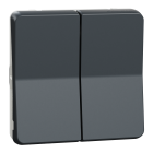 Mureva Styl - Double va et vient - composable - IP55 -IK08-connexion auto - gris - SCHNEIDER ELECTRIC - MUR35019