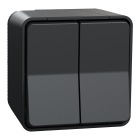 Mureva Styl - Double va et vient - saillie - IP55 - IK08 - connexion auto - gris - SCHNEIDER ELECTRIC - MUR35022