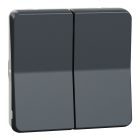 Mureva Styl - Double bouton poussoir - composable - IP55 - IK07 - gris - SCHNEIDER ELECTRIC - MUR35326