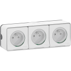 Mureva Styl - Triple PC 2P+T horiz. précâblée - saillie - IP55 - IK08 - blanc - SCHNEIDER ELECTRIC - MUR36039