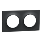 Odace Styl - plaque 2 postes horizontaux ou verticaux entraxe 71mm anthracite - SCHNEIDER ELECTRIC - S540704