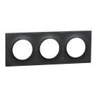 Odace Styl - plaque 3 postes horizontaux ou verticaux entraxe 71mm anthracite - SCHNEIDER ELECTRIC - S540706