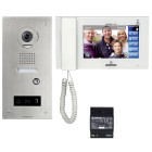 Kit vidéo JP platine inox encastrée, gd angle, pictogrammes, synthèse vocale , écran 7' tactile & alimentation - AIPHONE - JPS4AEDFL