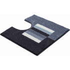 Tapis de salle de bain capricio gris contour wc 50 x 60 cm