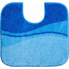 Tapis de salle de bain flash bleu contour wc 55 x 60 cm