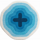 Tapis de salle de bain karim 03 rond diametre 60 cm bleu