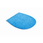 Tapis de salle de bain luca bleu housse pour abattant wc 47 x 50 cm