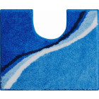 Tapis de salle de bain luca bleu contour wc 50 x 60 cm