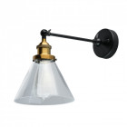 Applique murale noire industrial 1 ampoule 20 cm