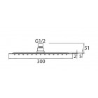Tête de douche chromé en inox 5 x 300 x 300 mm angle d'inclinaison réglable