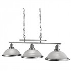 Barre 3 ampoules bistro, en argent satiné et verre acide