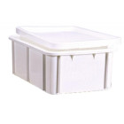 Bac gerbable plastique blanc, capacité 12 litres, dimensions 400 x 300 x 165 mm
