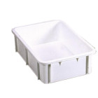 Bac gerbable plastique blanc, capacité 55 litres, dimensions 600 x 400 x 315 mm