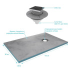 Bac receveur de douche à carreler 140x90cm recoupable sur mesure + bonde verticale - RAINY Aurlane - PACR004