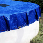 Bâche Piscine ronde diam. 4,20 m pour Piscine hors sol diam. 3,6m - TECPLAST 155PI - Couverture Piscine avec Filet d'écoulement