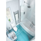 Cleargreen baignoire-douche asymétrique ecocurve r15 170x75x50 cm lucite®