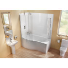 Cleargreen baignoire-douche asymétrique ecoround r19 150x80x74 cm lucite®